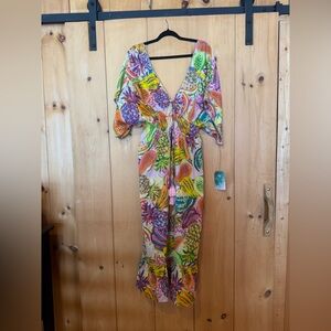Colorful Fruit Print Maxi Dress